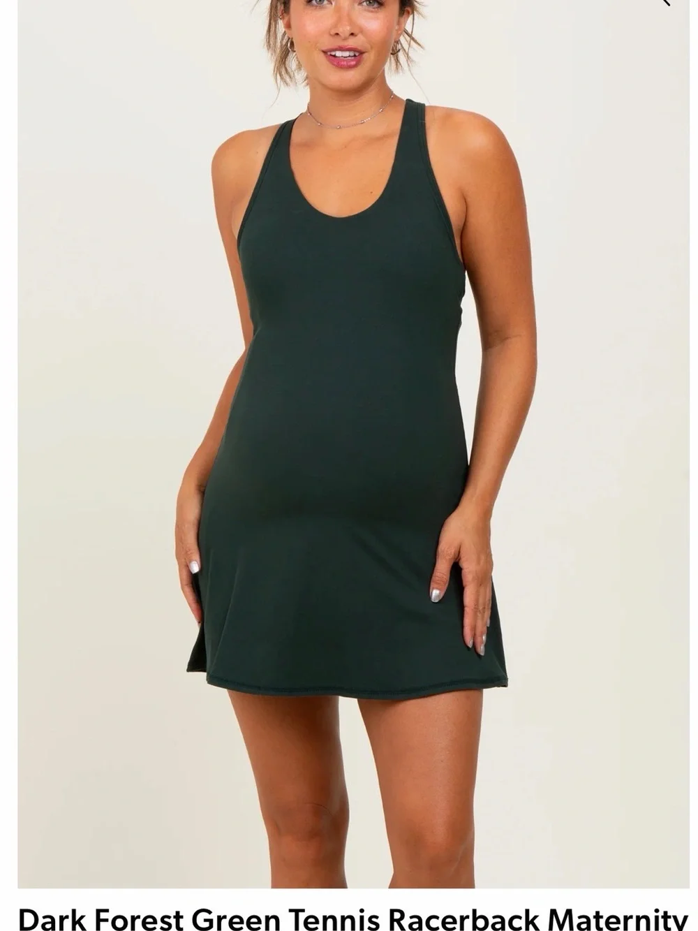 Pinkblush Dark Forest Green Racerback Maternity Dress